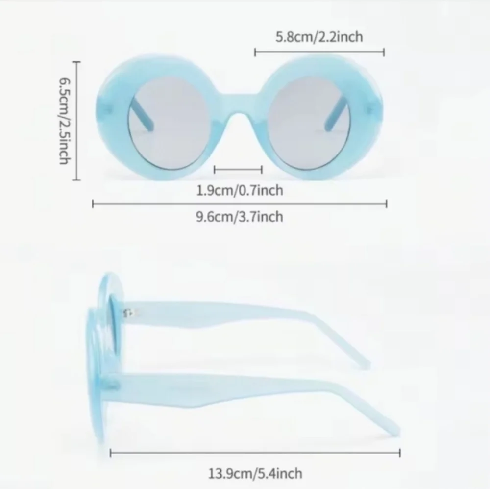 High Quality Oversized Chunky Retro Candy Blue Sunglasses